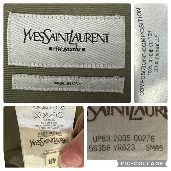 YSL Yves Saint Laurent Rive Gauche Y2K classic iridescent trench size 48/38 USA - Picture 8 of 17